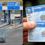 Collage casello autostradale e tessera sanitaria