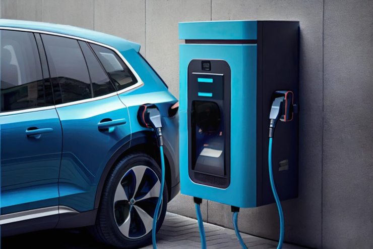 Auto elettrica sotto carica