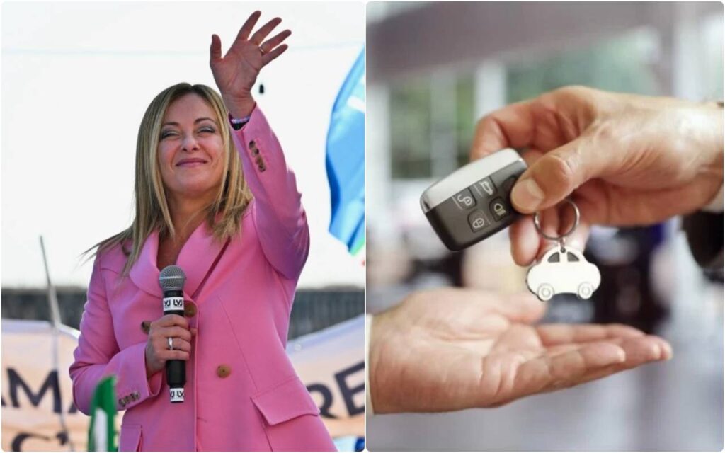 Giorgia Meloni e chiavi auto