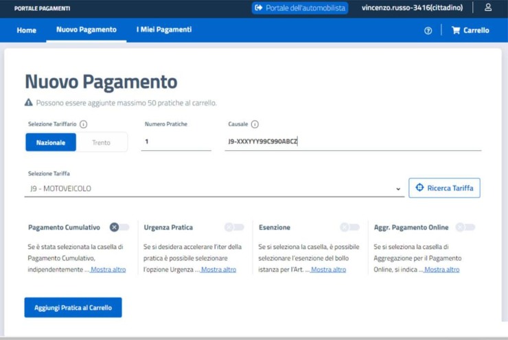 Bollettino PagoPA rinnovo patente