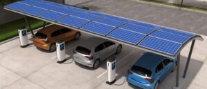 Auto elettriche in ricarica