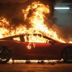 Auto in fiamme