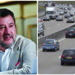 Collage Matteo Salvini e autostrada
