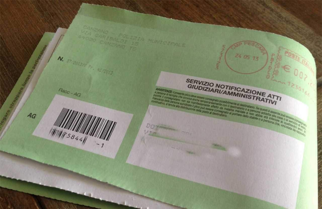 Raccomandata verde atti amministrativi/giudiziari