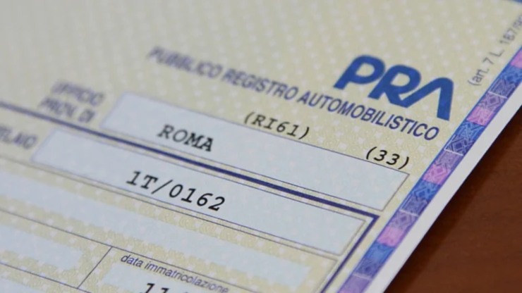 Documento del Pubblico Registro Automobilisti (PRA)