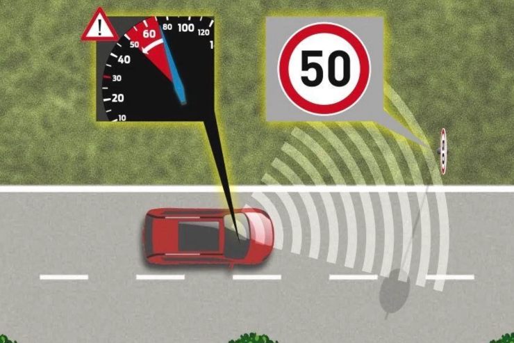 Illustrazione sistema ISA, regolatore di velocità auto