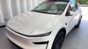 Tesla Model Y in garage
