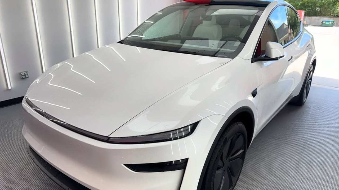 Tesla Model Y in garage