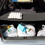 Sacchetti della spesa nel bagagliaio