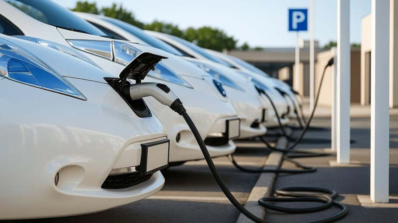 Auto elettriche in carica