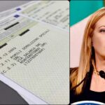 Collage Giorgia Meloni e libretto di circolazione