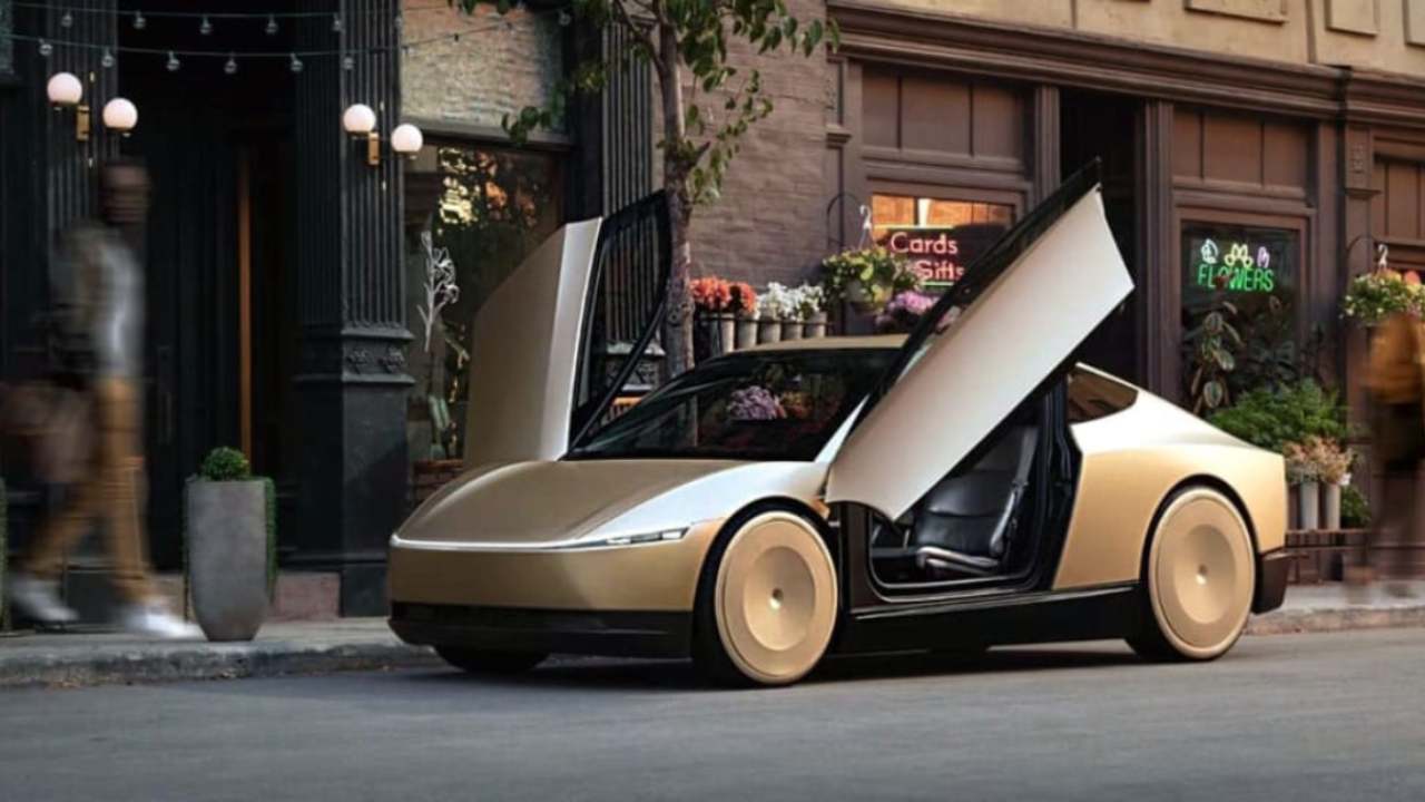 Tesla Cybercab in strada